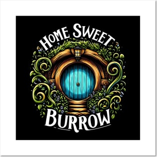 Home Sweet Burrow - Blue Halfling Home - Fantasy Posters and Art